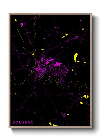 Une affiche de carte sur Boussac