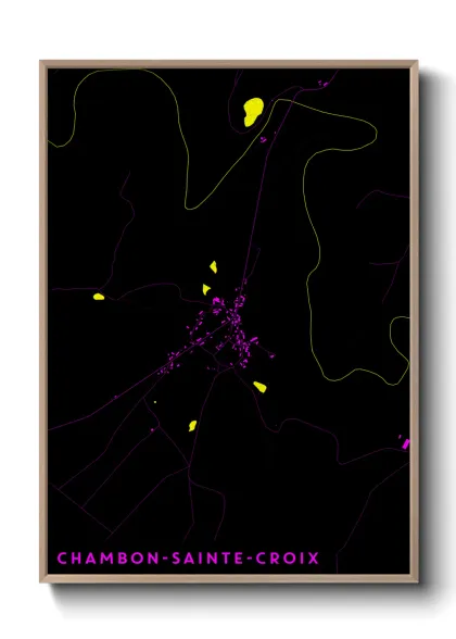 Une affiche de carte sur Chambon-Sainte-Croix