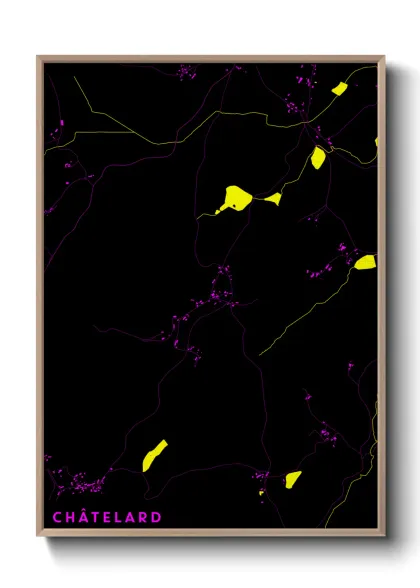 Une affiche de carte sur Châtelard