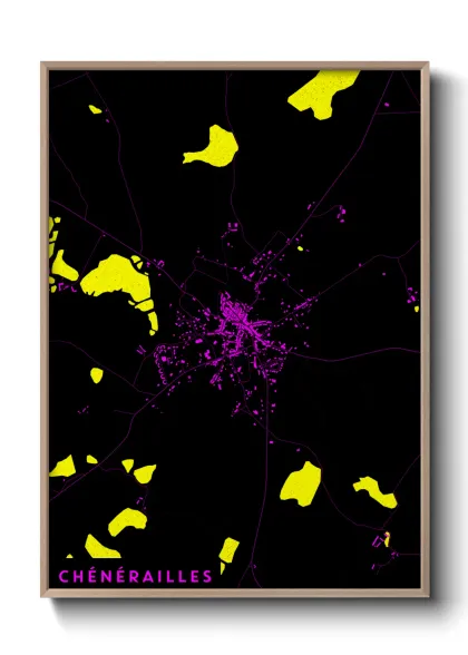 Une affiche de carte sur Chénérailles