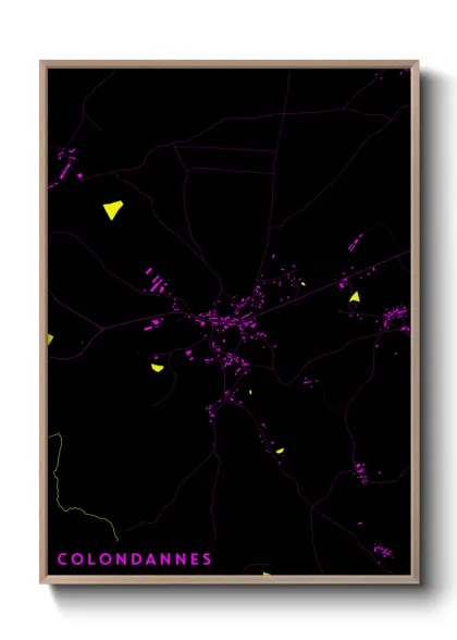 Une affiche de carte sur Colondannes