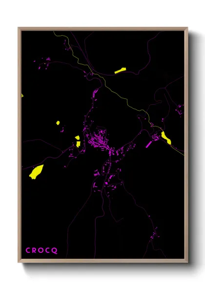 Une affiche de carte sur Crocq