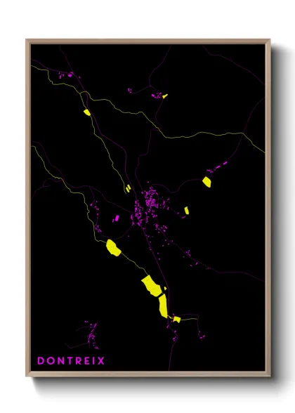 Une affiche de carte sur Dontreix