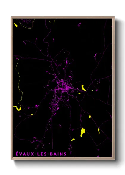 Une affiche de carte sur Évaux-les-Bains