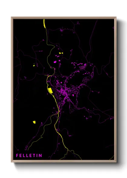 Une affiche de carte sur Felletin