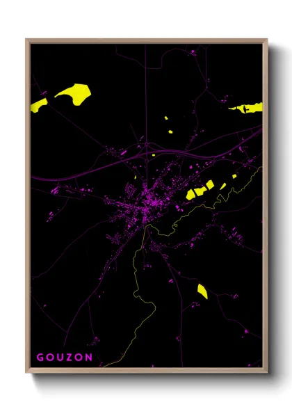 Une affiche de carte sur Gouzon