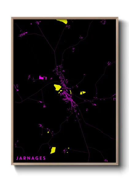 Une affiche de carte sur Jarnages