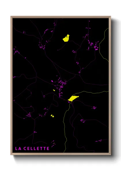 Une affiche de carte sur La Cellette