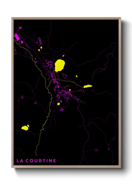 Une affiche de carte sur La Courtine