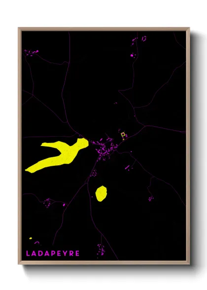 Une affiche de carte sur Ladapeyre