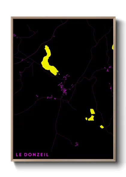 Une affiche de carte sur Le Donzeil