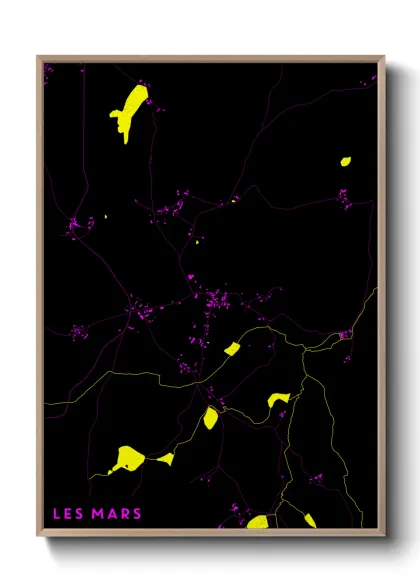 Une affiche de carte sur Les Mars