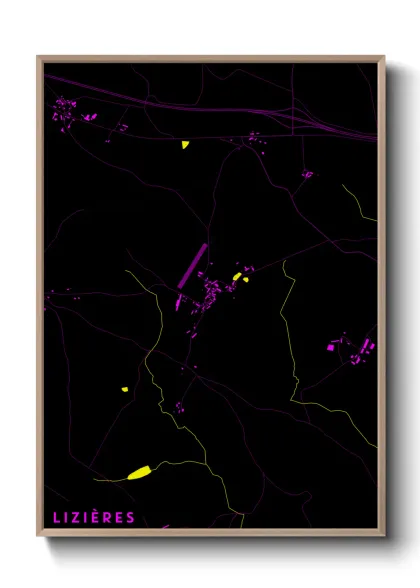Une affiche de carte sur Lizières