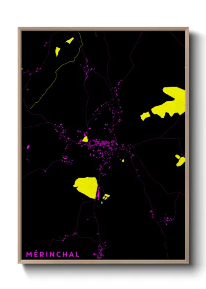 Une affiche de carte sur Mérinchal