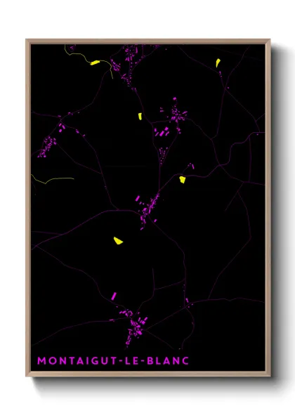 Une affiche de carte sur Montaigut-le-Blanc