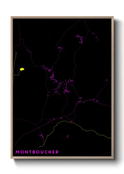 Une affiche de carte sur Montboucher