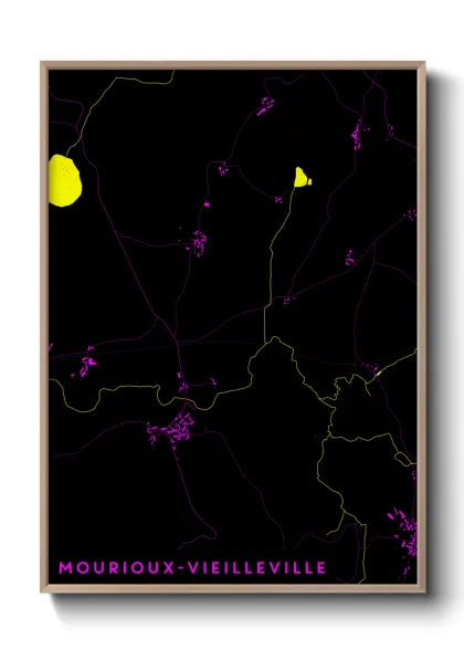 Une affiche de carte sur Mourioux-Vieilleville