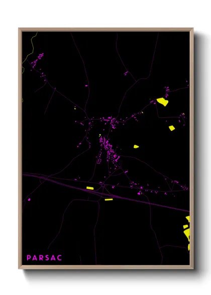 Une affiche de carte sur Parsac