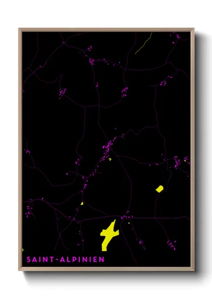 Une affiche de carte sur Saint-Alpinien