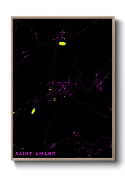 Une affiche de carte sur Saint-Amand