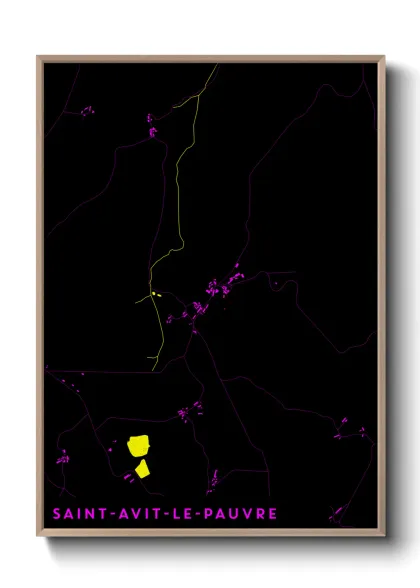 Une affiche de carte sur Saint-Avit-le-Pauvre