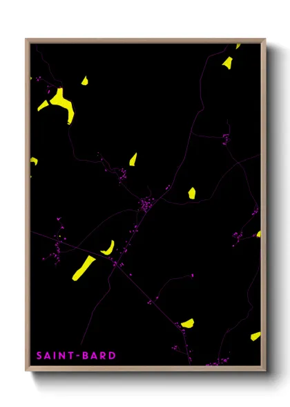 Une affiche de carte sur Saint-Bard