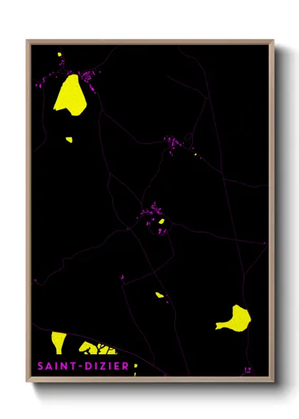 Une affiche de carte sur Saint-Dizier