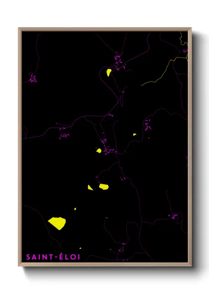 Une affiche de carte sur Saint-Éloi
