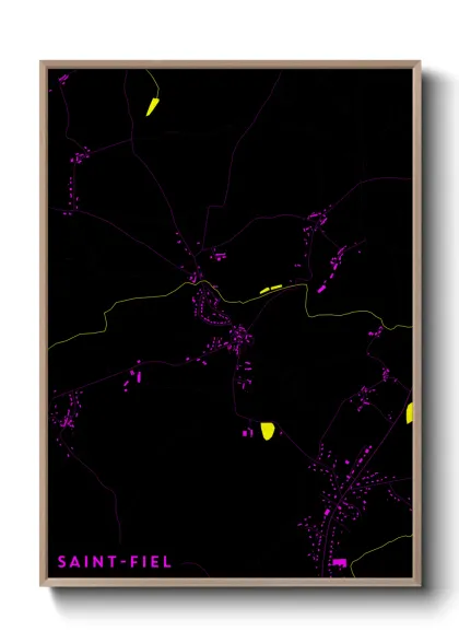 Une affiche de carte sur Saint-Fiel