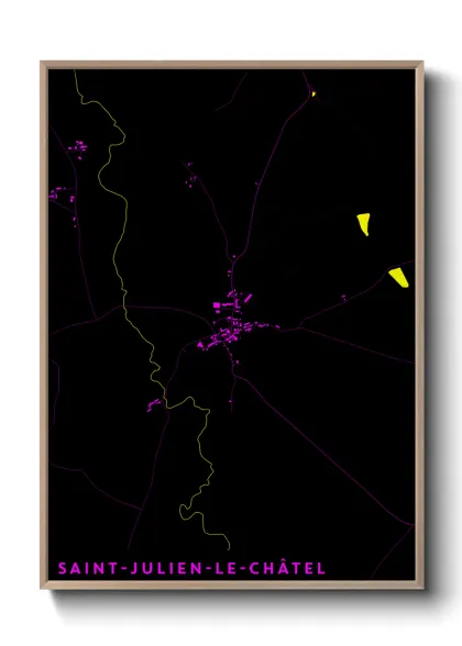 Une affiche de carte sur Saint-Julien-le-Châtel