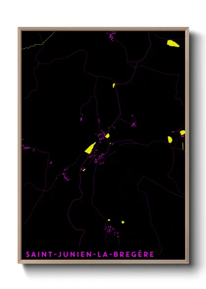 Une affiche de carte sur Saint-Junien-la-Bregère