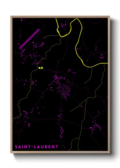 Une affiche de carte sur Saint-Laurent
