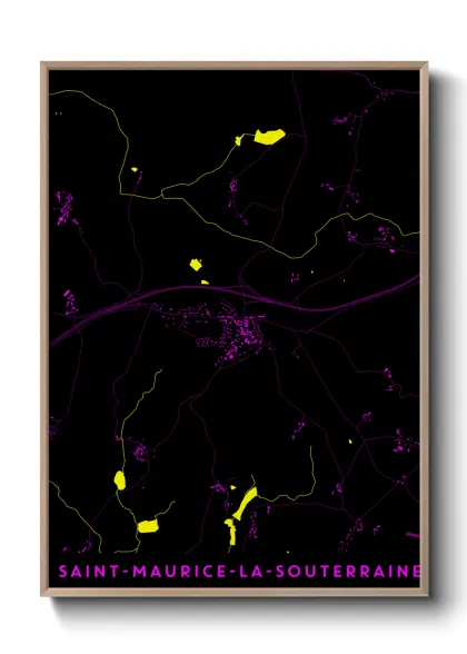 Une affiche de carte sur Saint-Maurice-la-Souterraine