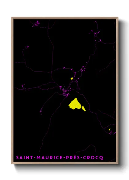 Une affiche de carte sur Saint-Maurice-près-Crocq