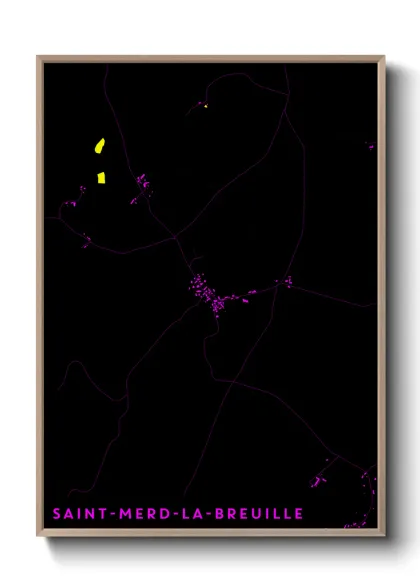 Une affiche de carte sur Saint-Merd-la-Breuille