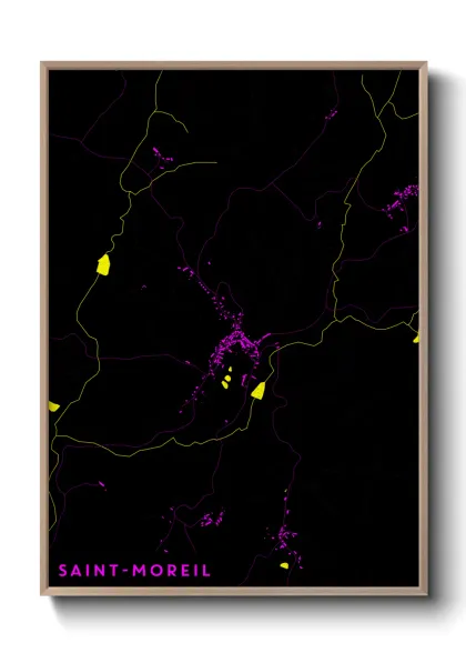 Une affiche de carte sur Saint-Moreil