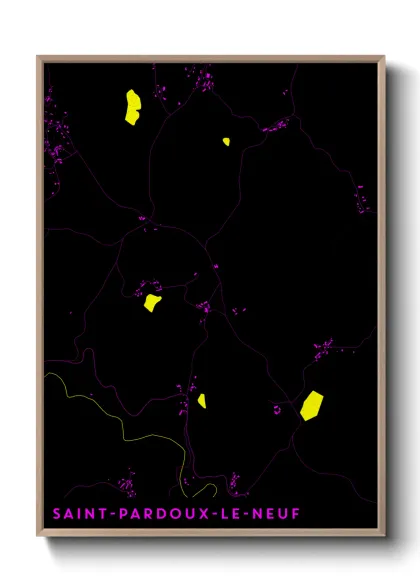 Une affiche de carte sur Saint-Pardoux-le-Neuf