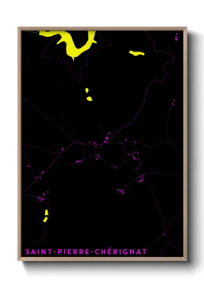 Une affiche de carte sur Saint-Pierre-Chérignat