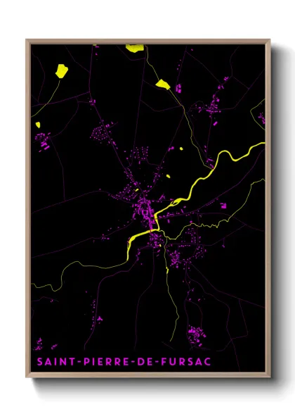 Une affiche de carte sur Saint-Pierre-de-Fursac