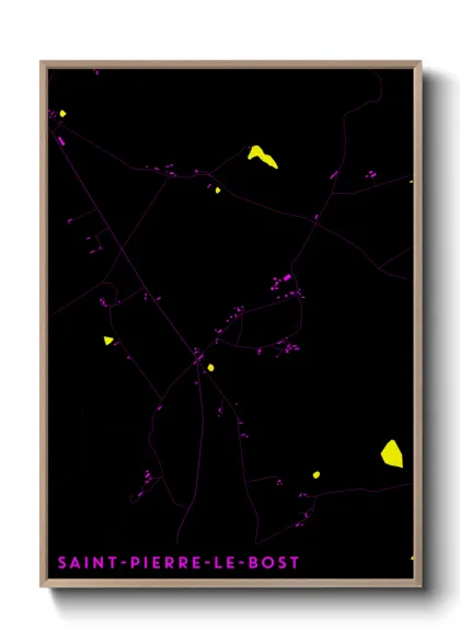 Une affiche de carte sur Saint-Pierre-le-Bost