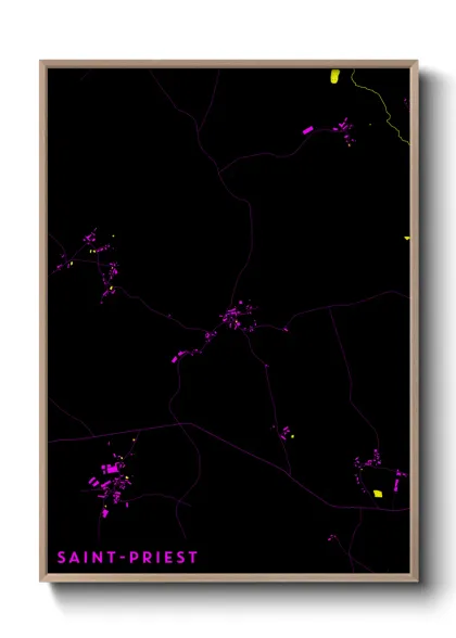 Une affiche de carte sur Saint-Priest