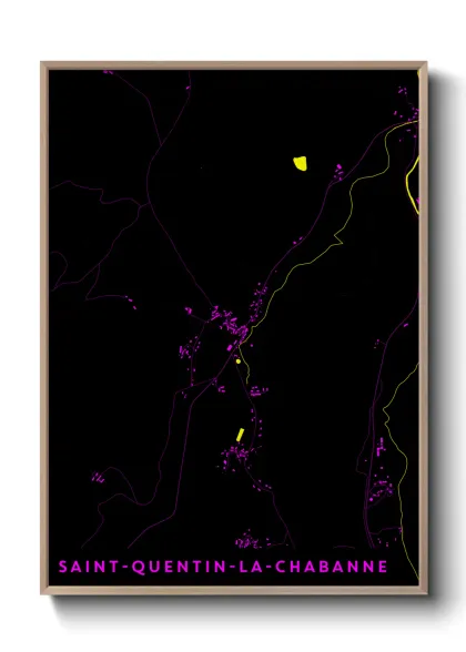 Une affiche de carte sur Saint-Quentin-la-Chabanne