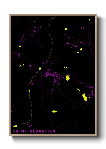 Une affiche de carte sur Saint-Sébastien
