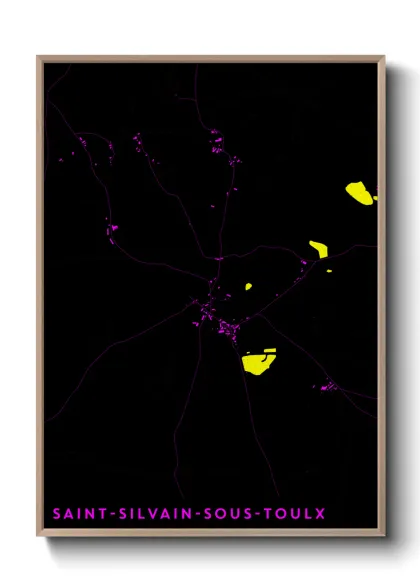 Une affiche de carte sur Saint-Silvain-sous-Toulx