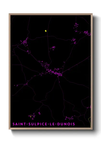 Une affiche de carte sur Saint-Sulpice-le-Dunois