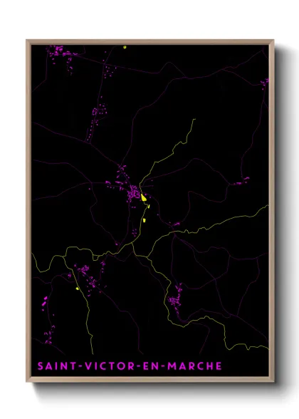 Une affiche de carte sur Saint-Victor-en-Marche