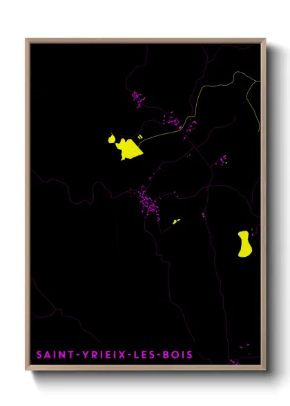 Une affiche de carte sur Saint-Yrieix-les-Bois