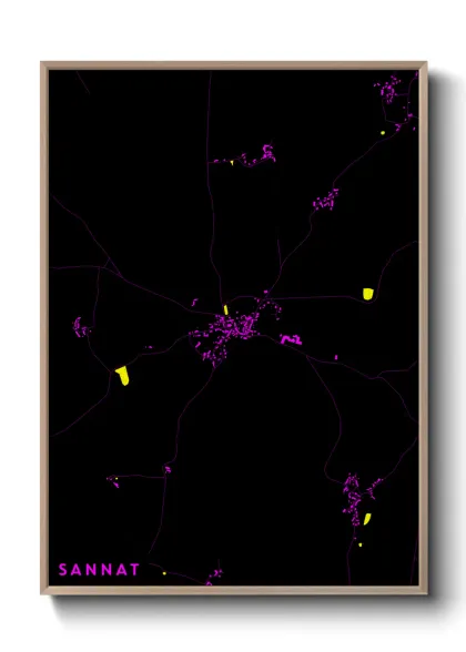 Une affiche de carte sur Sannat