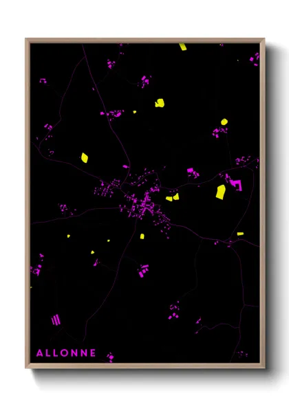 Une affiche de carte sur Allonne