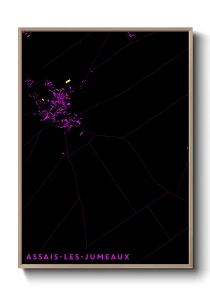 Une affiche de carte sur Assais-les-Jumeaux